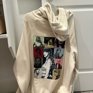 taylor swift the eras tour - large beige hoodie